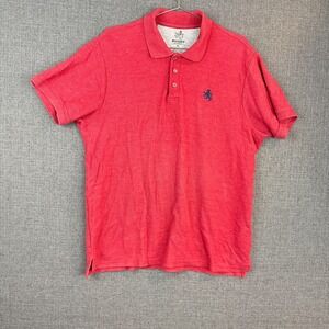 Rugby University Mens XL Polo‎ Shirt Red Short Sleeve Lion Logo